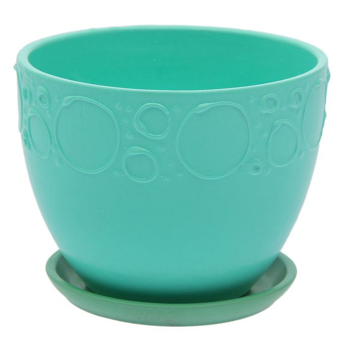 Горшок цветочный "Пузыри" № 4 Овал 2 л бирюза