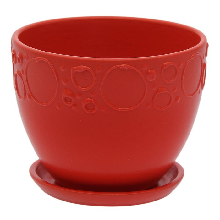 Горшок цветочный "Пузыри" № 4 Овал 2,6л красный