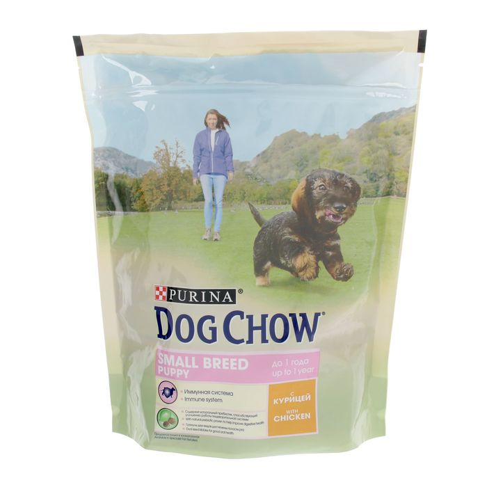Сухой корм DOG CHOW для щенков мелких пород, курица, 800 г
