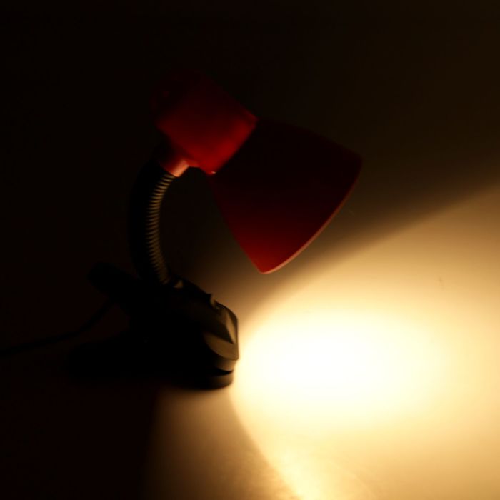 Лампа настольная Е27 220V с выкл. на зажиме "Розовая" металл, пластик 25х10х13 см