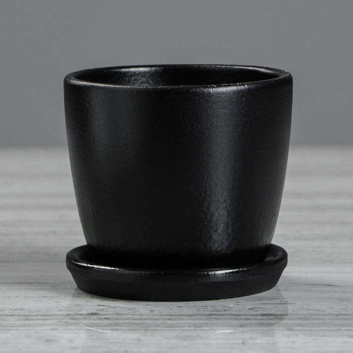 Кашпо "Осень" 0,25 л, чёрный лак