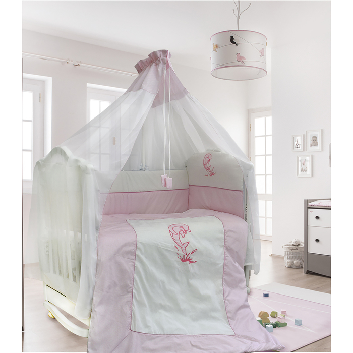 Комплект в кроватку &quot;Дельфинчик&quot; (7 предметов), цвет розовый 1436