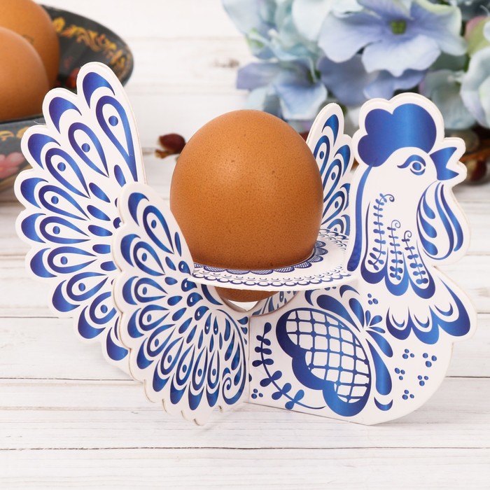 Подставка пасхальная на 1 яйцо "Гжель. Петух"