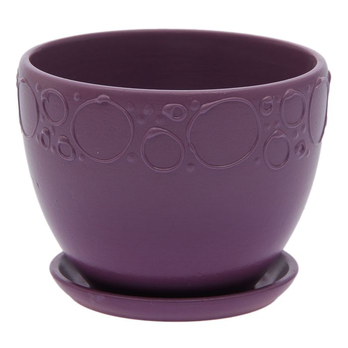 Горшок цветочный "Пузыри" № 3 Овал 1,5л фиолетовый