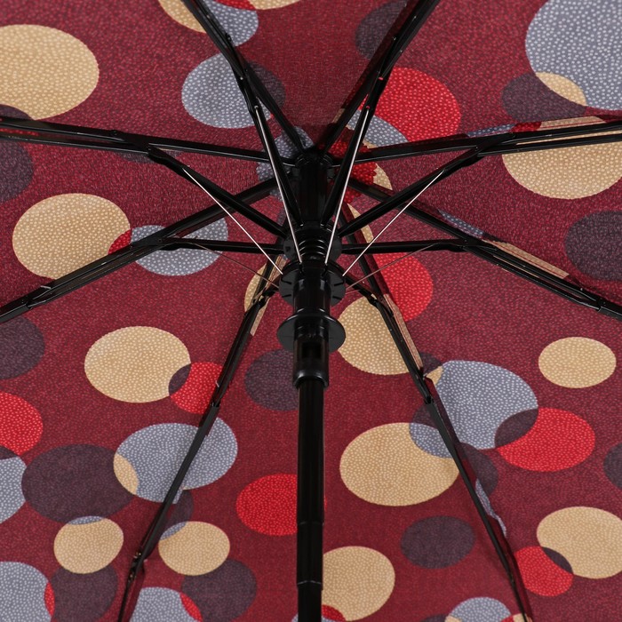 Зонт полуавтоматический "Круги", R=53см, цвет бордовый