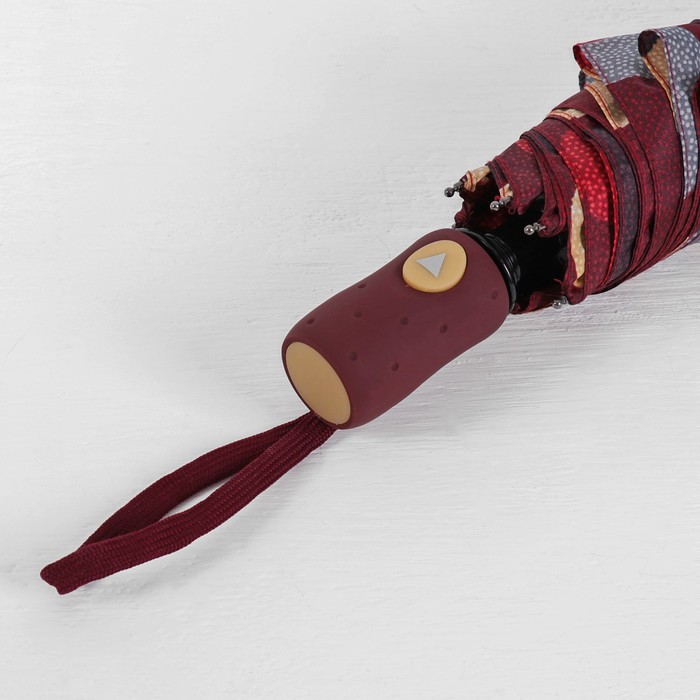 Зонт полуавтоматический "Круги", R=53см, цвет бордовый