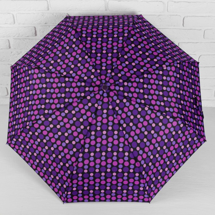 Зонт автоматический "Горох", R=49см, цвет фиолетовый