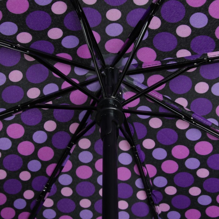 Зонт автоматический "Горох", R=49см, цвет фиолетовый