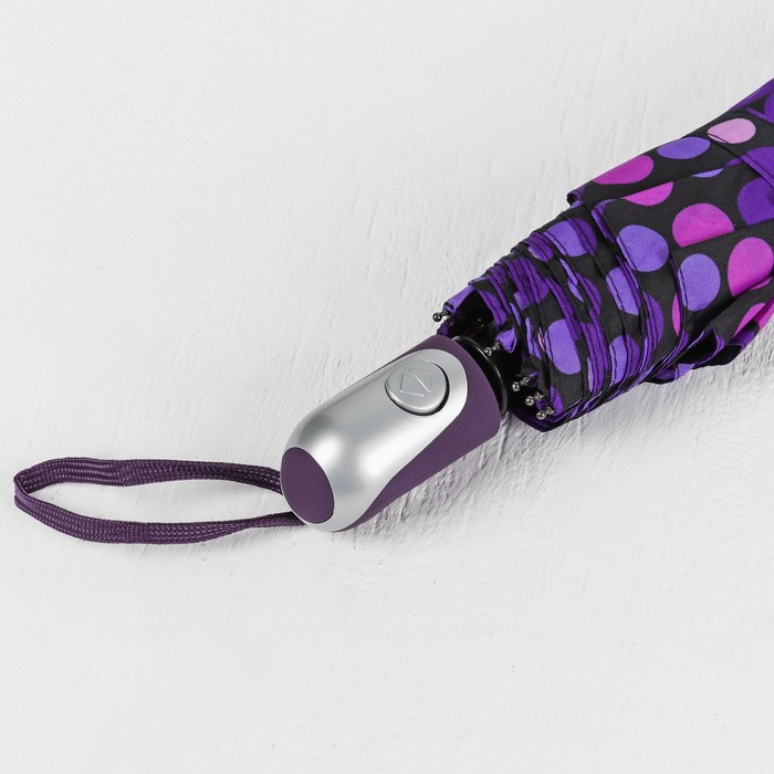 Зонт автоматический "Горох", R=49см, цвет фиолетовый