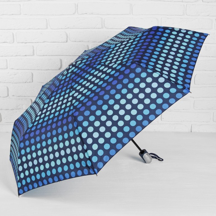 Зонт автоматический "Горох", R=49см, цвет синий