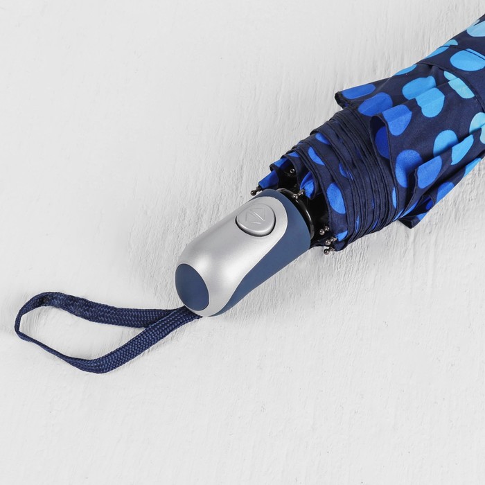 Зонт автоматический "Горох", R=49см, цвет синий