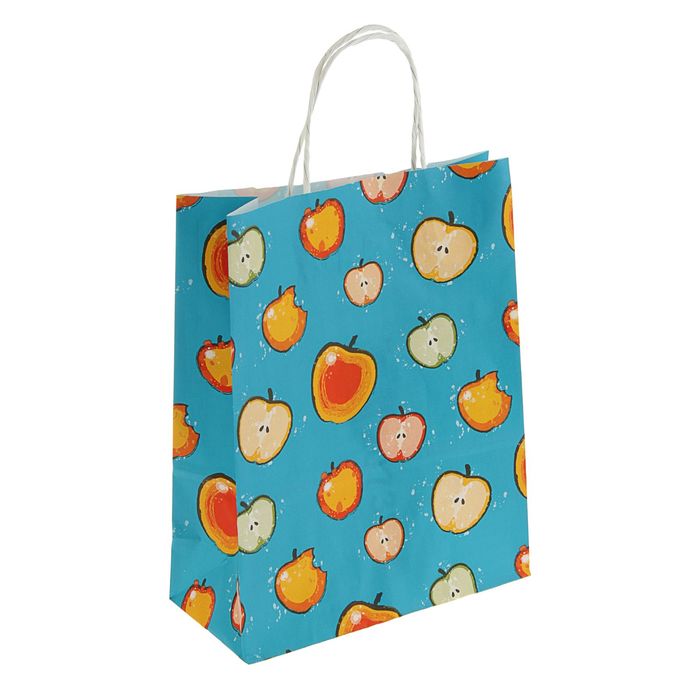 Пакет крафт "Яблоки", 25 х 11 х 32 см