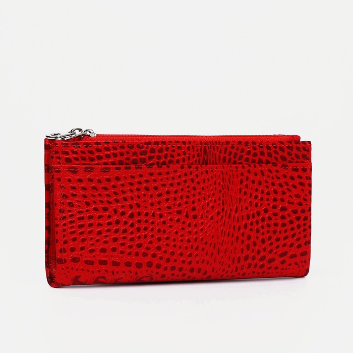 Кошелёк женский на молнии, цвет красный
