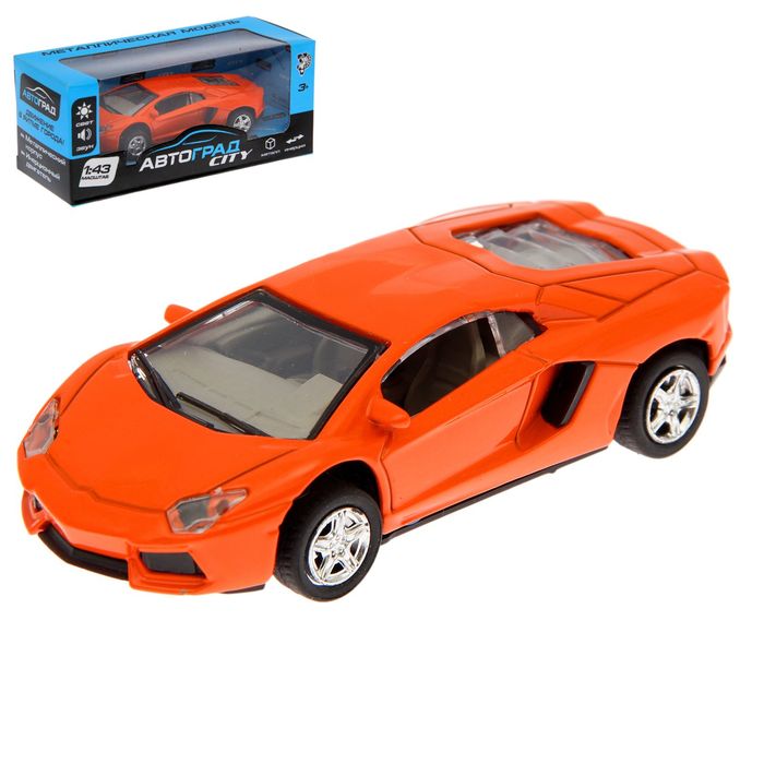 Машина металлическая "Гиперкар", инерционная, свет и звук, масштаб 1:43