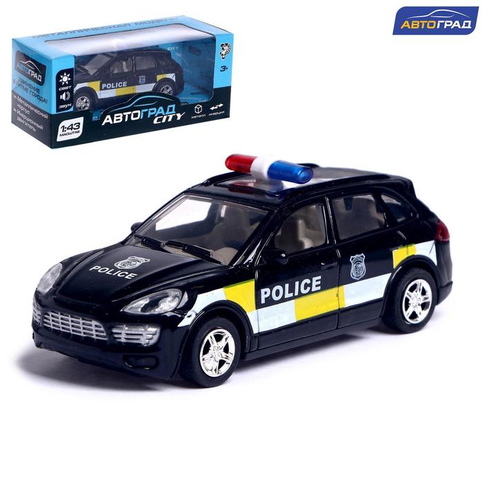 Машина металлическая "Полиция", инерционная, свет и звук, масштаб 1:43