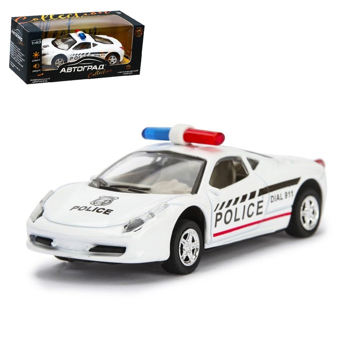 Машина металлическая «Полиция», инерционная, свет и звук, масштаб 1:43 машина металлическая полиция инерционная свет и звук масштаб 1 43