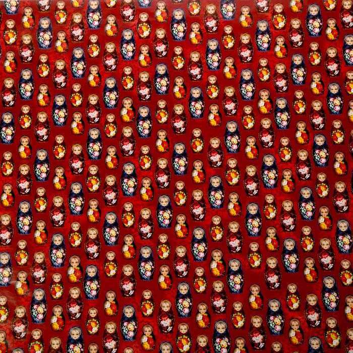 Бумага упаковочная глянцевая «Матрёшки», 70 х 100 см.