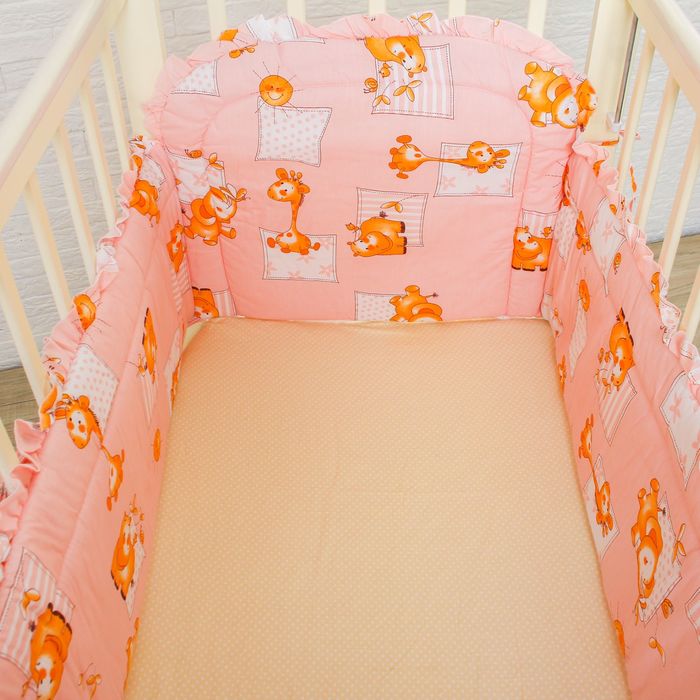 Комплект в кроватку (2 предмета), цвет розовый, принт микс 7029Роз