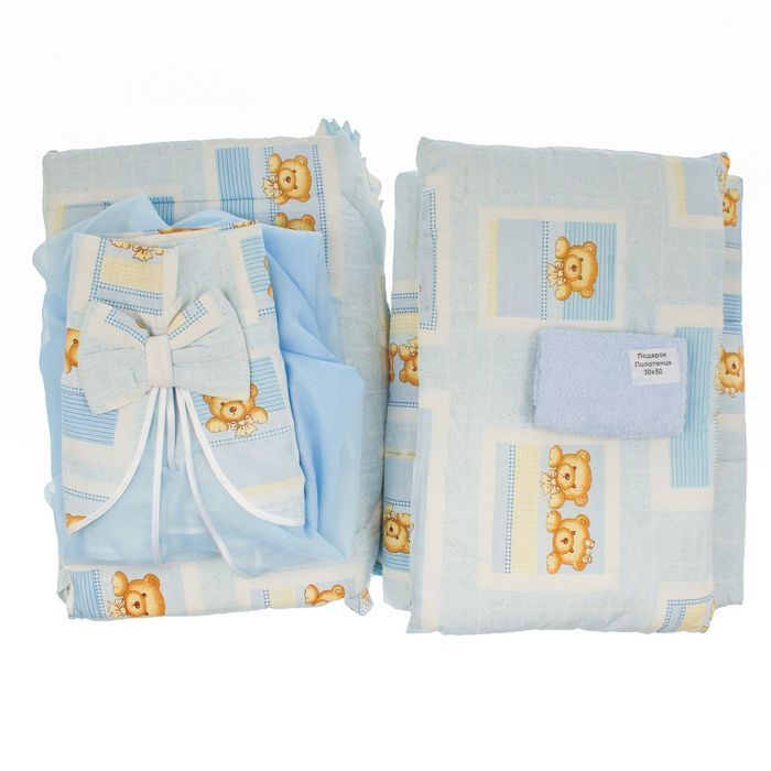 Комплект в кроватку (4 предмета), цвет голубой 7013 Гол