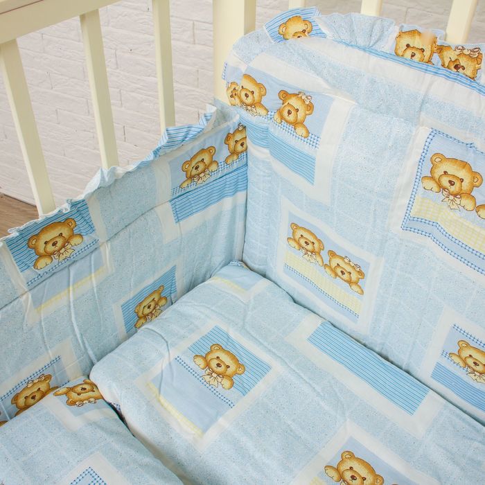 Комплект в кроватку (4 предмета), цвет голубой 7013 Гол