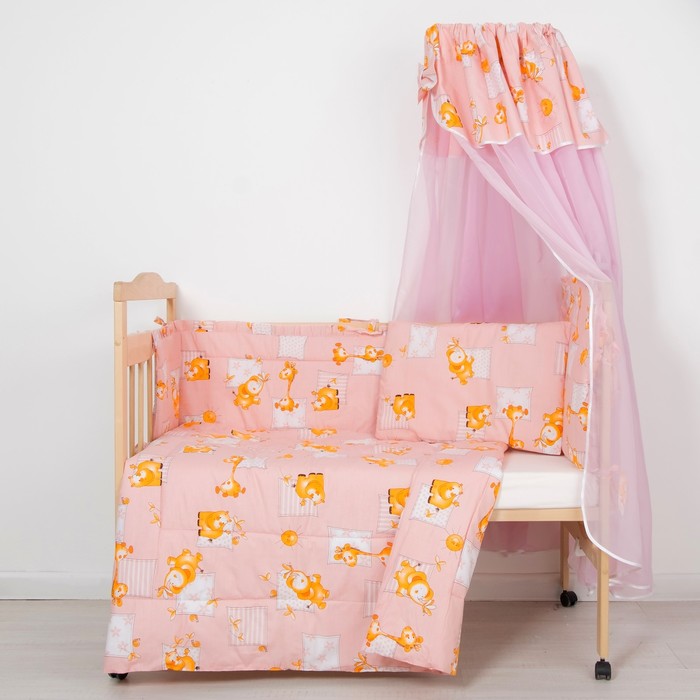 Комплект в кроватку (4 предмета), цвет розовый 7013 Роз