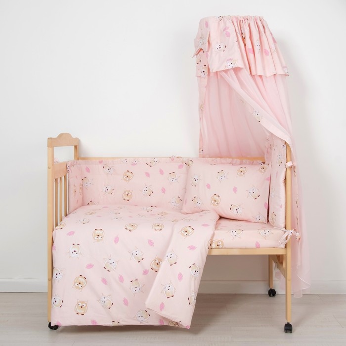 Комплект в кроватку &quot;Классика&quot; (7 предметов), цвет розовый, принт микс 7022Роз