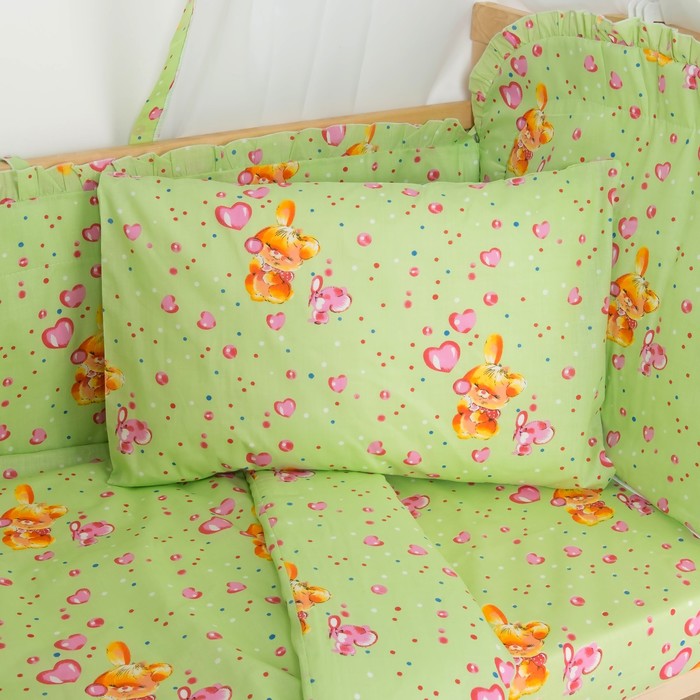 Комплект в кроватку "Классика" (7 предметов), цвет салатовый 7022Сал