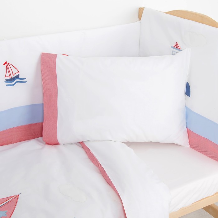 Комплект в кроватку "Кораблик" (6 предметов), цвет белый 7090