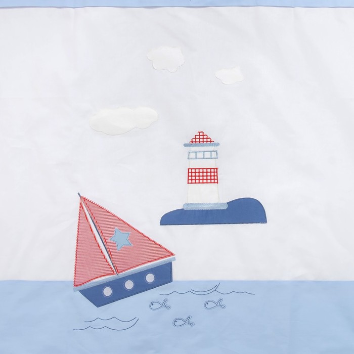 Комплект в кроватку "Кораблик" (6 предметов), цвет белый 7090