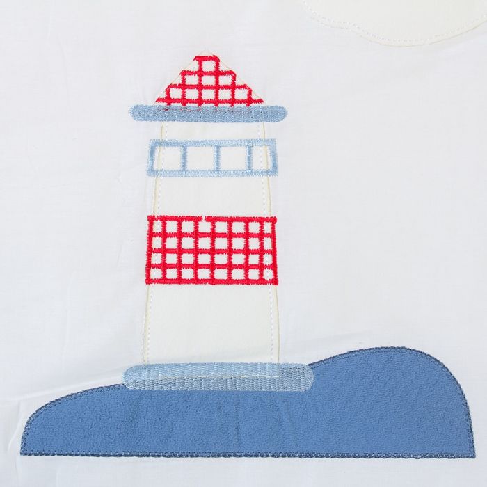 Комплект в кроватку "Кораблик" (6 предметов), цвет белый 7090