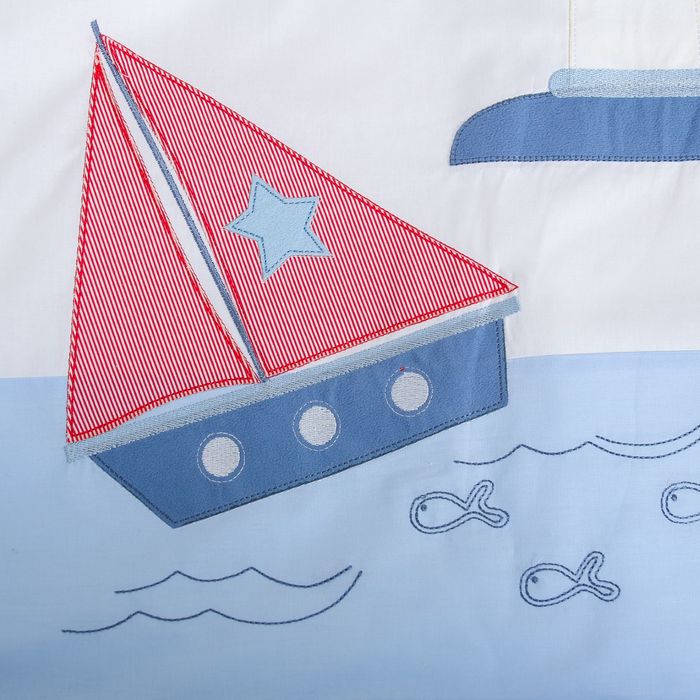 Комплект в кроватку "Кораблик" (6 предметов), цвет белый 7090