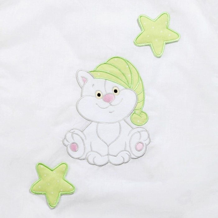 Комплект в кроватку "Котик" (7 предметов). цвет салатовый 7060Сал