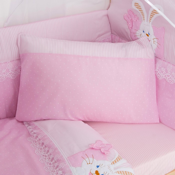 Комплект в кроватку "Сладкий сон" (7 предметов),цвет розовый 7028Роз
