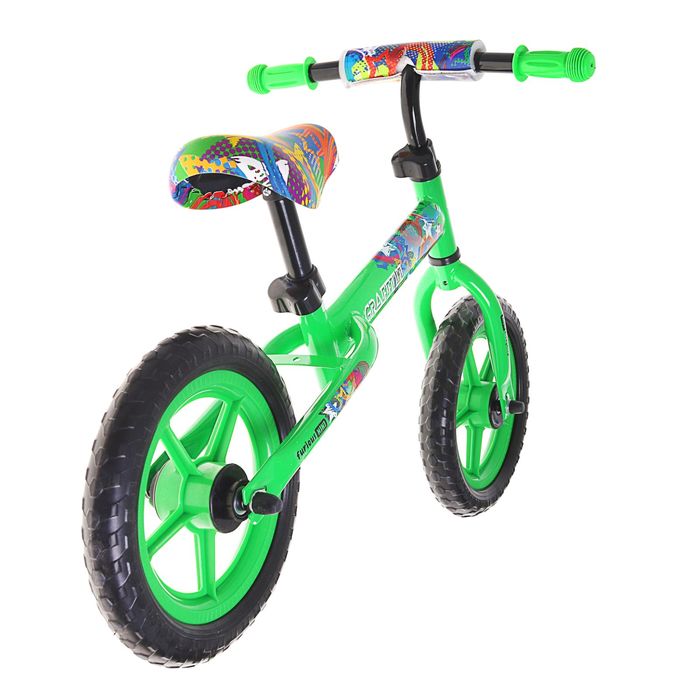 Беговел 12" GRAFFITI Furious 2017, цвет зеленый