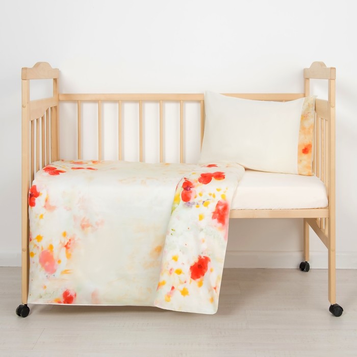 Детское постельное бельё "Маки" (3 предмета), цвет бежевый 6415