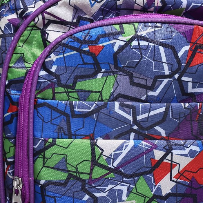 Рюкзак молодёжный "Геометрия", отдел на молнии, 3 наружных кармана, 2 боковые сетки, цвет серый