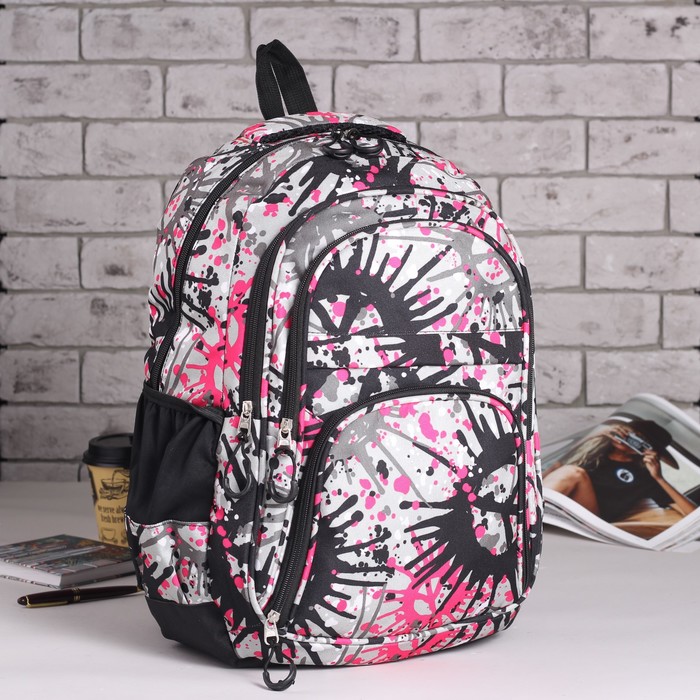 Рюкзак молодёжный "Созвездие ", отдел на молнии, 3 наружных кармана, 2 боковых кармана, усиленная спинка, цвет серый