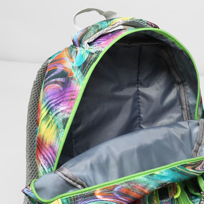 Рюкзак подр Фэнтэзи, 30*19*45 отдел на молнии 3 нар кармана 2 бок сетки с пеналом зелёный