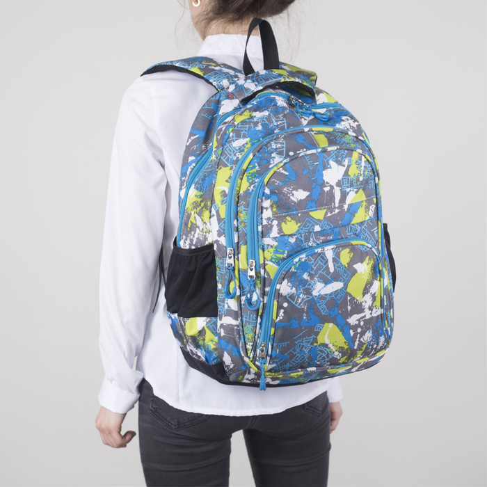 Рюкзак молодёжный "Созвездие", отдел на молнии, 3 наружных кармана, 2 боковые сетки, с пеналом, цвет серый