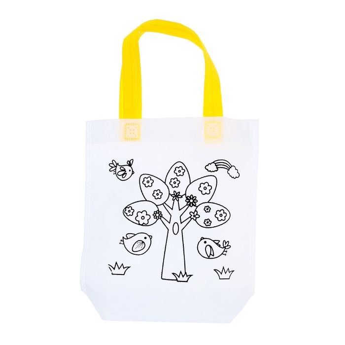 Сумка с рисунком под роспись "Дерево с птичками" + фломастеры 6 цветов