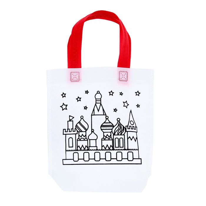 Сумка с рисунком под роспись "Замок" + фломастеры 6 цветов