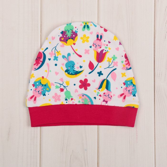 Комплект детский (боди, штанишки, чепчик), рост 86 см, принт зайчики