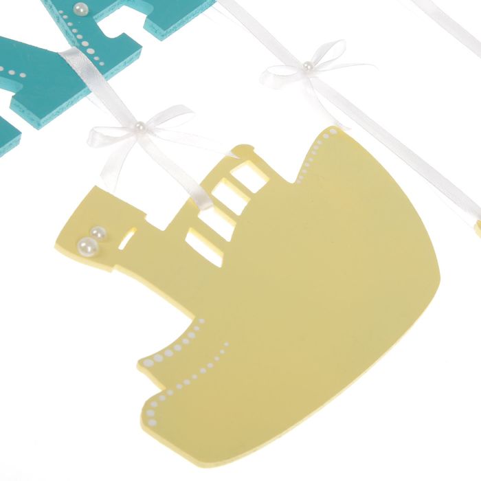 Фоторамка "Капитан" с декор.фигурками бирюзовый-желтый 58х32 см