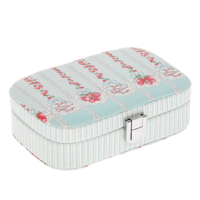 Шкатулка кожзам для украшений "Сладкая клубничка" 5х10х15 см