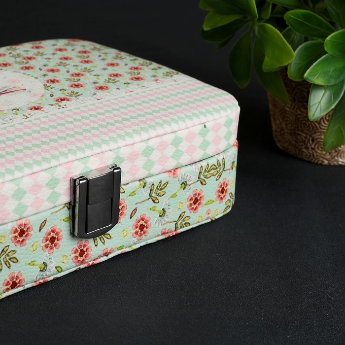 Шкатулка кожзам для украшений "Любовь навсегда" 7х21х14 см