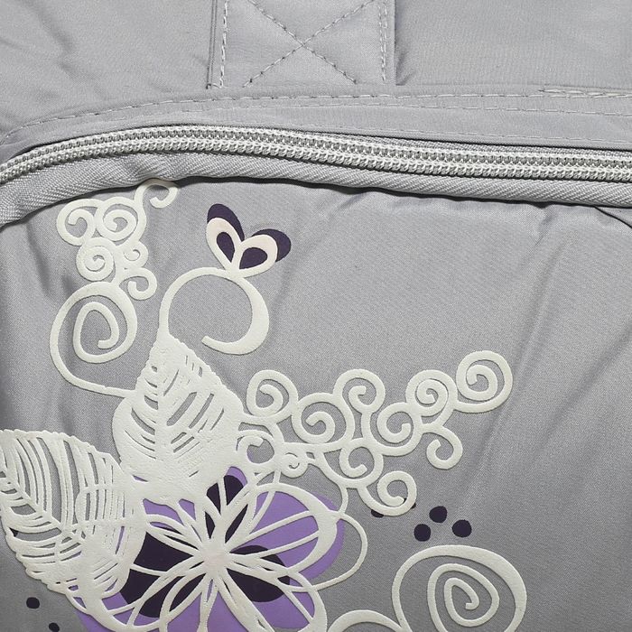 Сумка спорт Фитнес, 45*16*26см, отдел на молнии, 3 н/кармана, длин ремень, серый