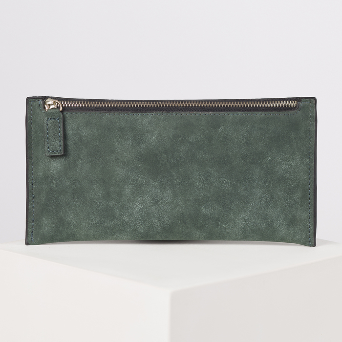 Кошелёк женский на молнии, 1 отдел, для карт, цвет зелёный