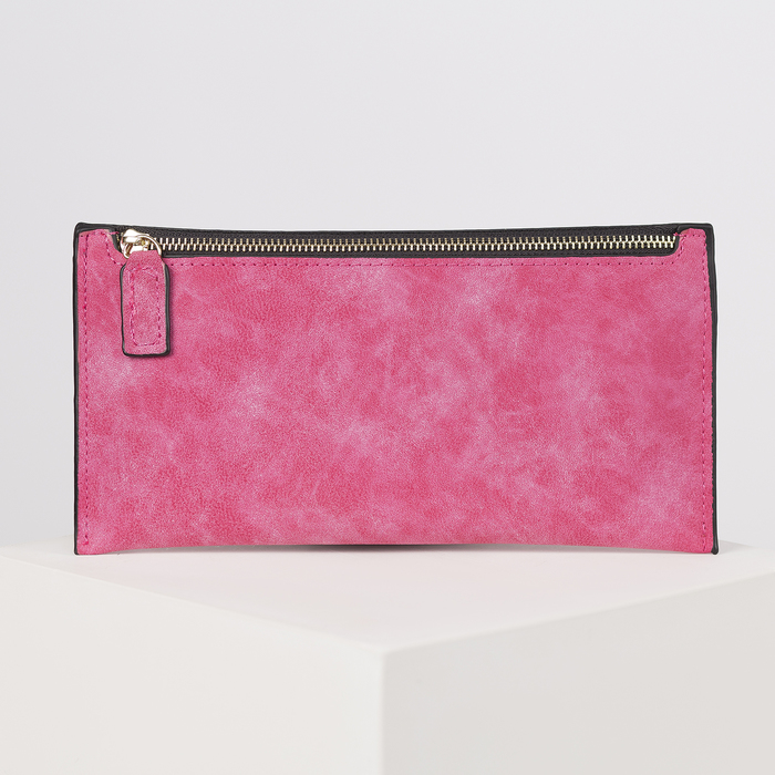 Кошелёк женский на молнии, 1 отдел, для карт, цвет малиновый
