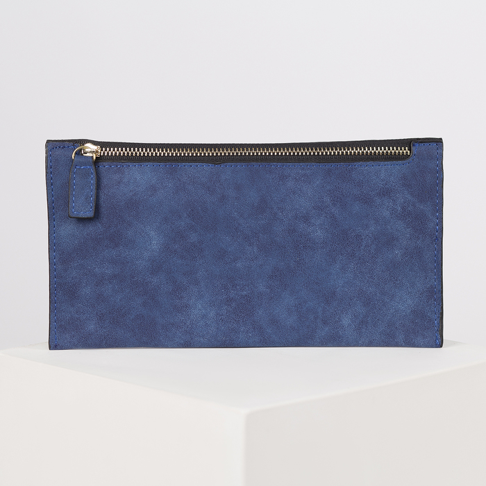 Кошелёк женский на молнии, 1 отдел, для карт, цвет синий