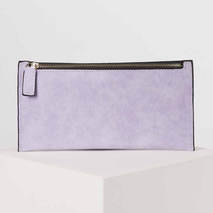 Кошелёк женский на молнии, 1 отдел, для карт, цвет сиреневый